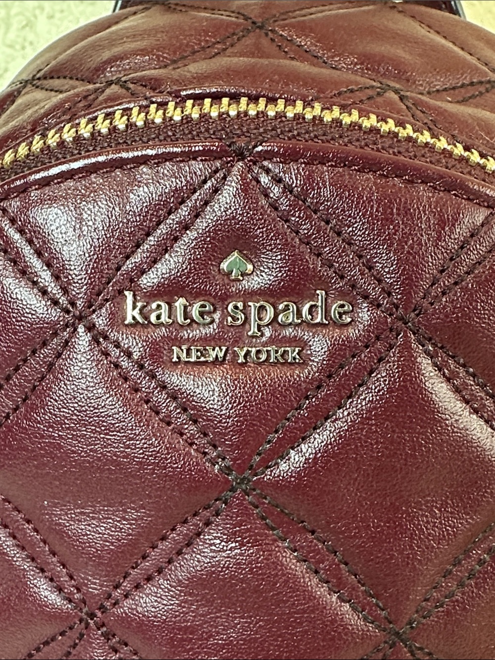 kate spade Quilted Wine Leather Mini Backpack - Picture 10 of 11